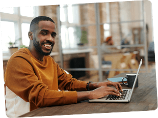Man working on laptop
